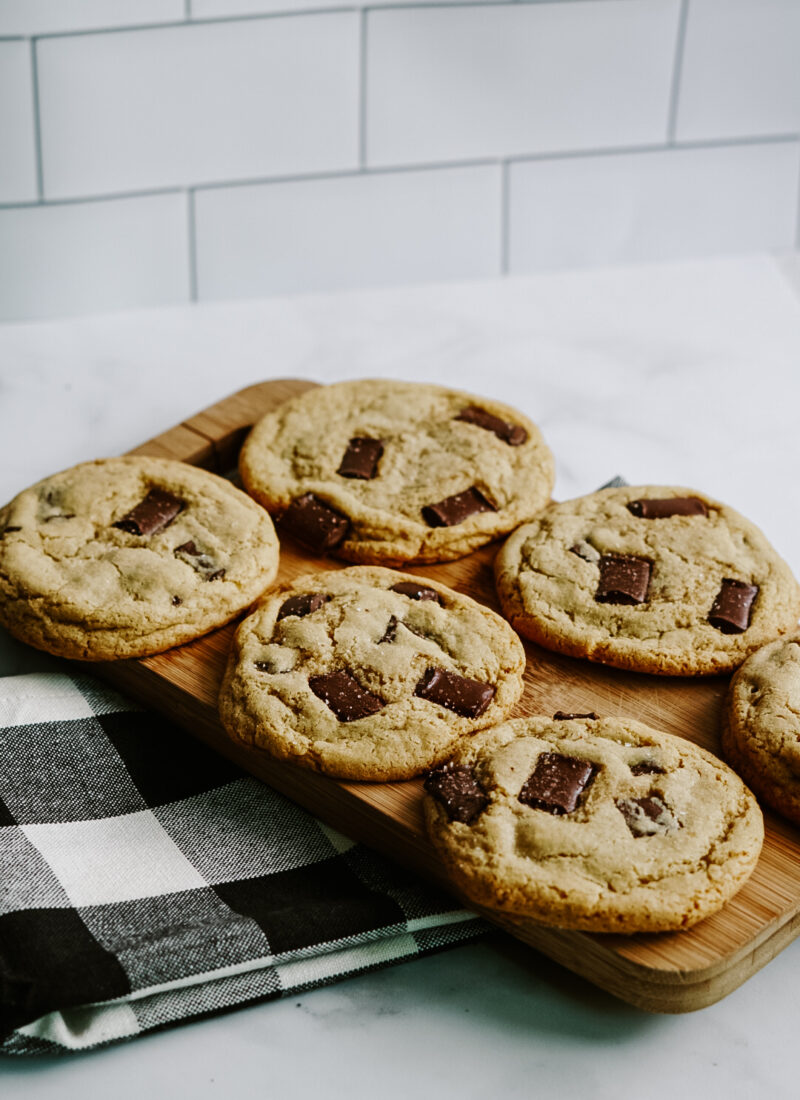 vegan gluten-free chocolate chip cookies on a plate